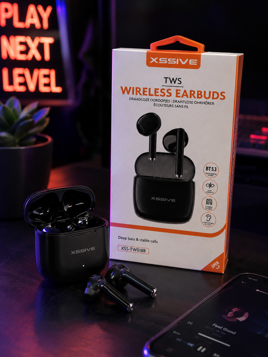 XSSIVE TWS Wireless Earbuds - Bluetooth 5.3 Kopfhörer mit Ladecase