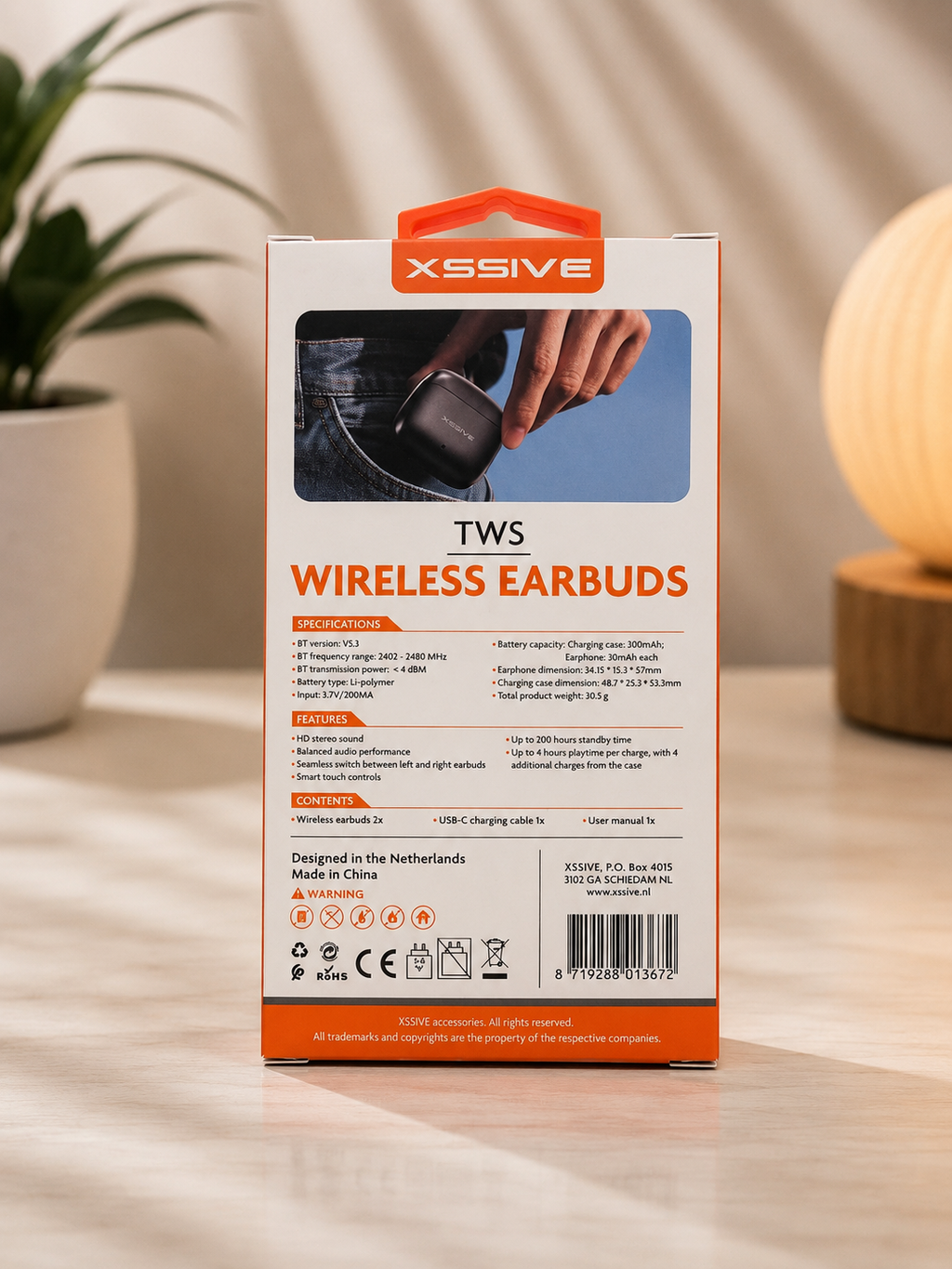 XSSIVE TWS Wireless Earbuds - Bluetooth 5.3 Kopfhörer mit Ladecase