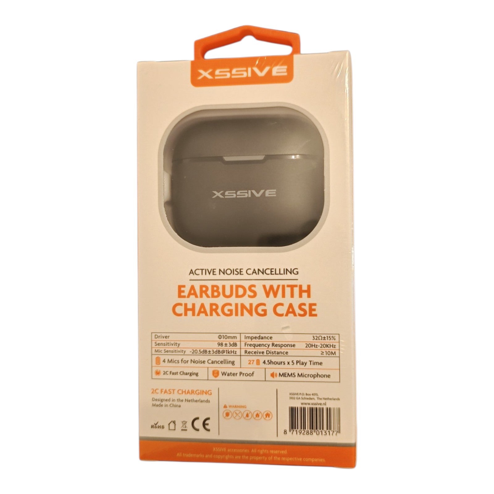 XSSIVE PURE TWS Bluetooth Kopfhörer mit ANC & ENC – Kabellos, Ladecase, 24 Std. Akku, Schwarz