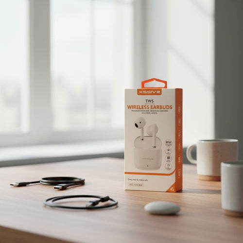 XSSIVE TWS Bluetooth Kopfhörer – Kabellos, Bluetooth 5.3, Ladecase, Weiß