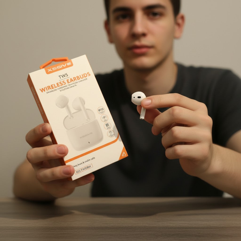 XSSIVE TWS Bluetooth Kopfhörer – Kabellos, Bluetooth 5.3, Ladecase, Weiß
