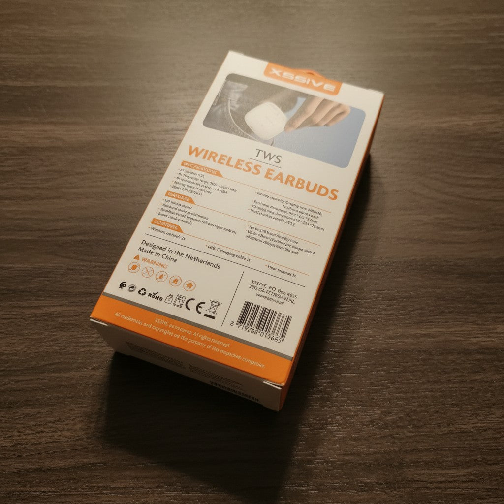 XSSIVE TWS Bluetooth Kopfhörer – Kabellos, Bluetooth 5.3, Ladecase, Weiß