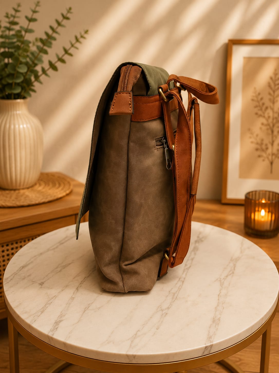 Damen Rucksack aus Kunstleder – Eleganter Vintage Rucksack für Alltag & Freizeit