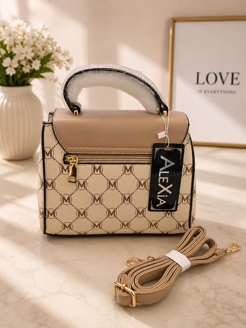 Damenhandtasche Beige – Elegante Schultertasche mit Tragegriff & Umhängegurt